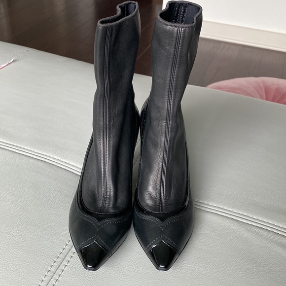 BOTTEGA VENETA Leather Sock Booties Heels 38 - Picture 3 of 12